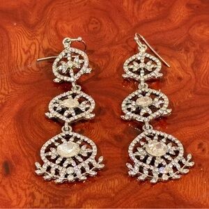 Sparkling Silver Chandelier Earrings